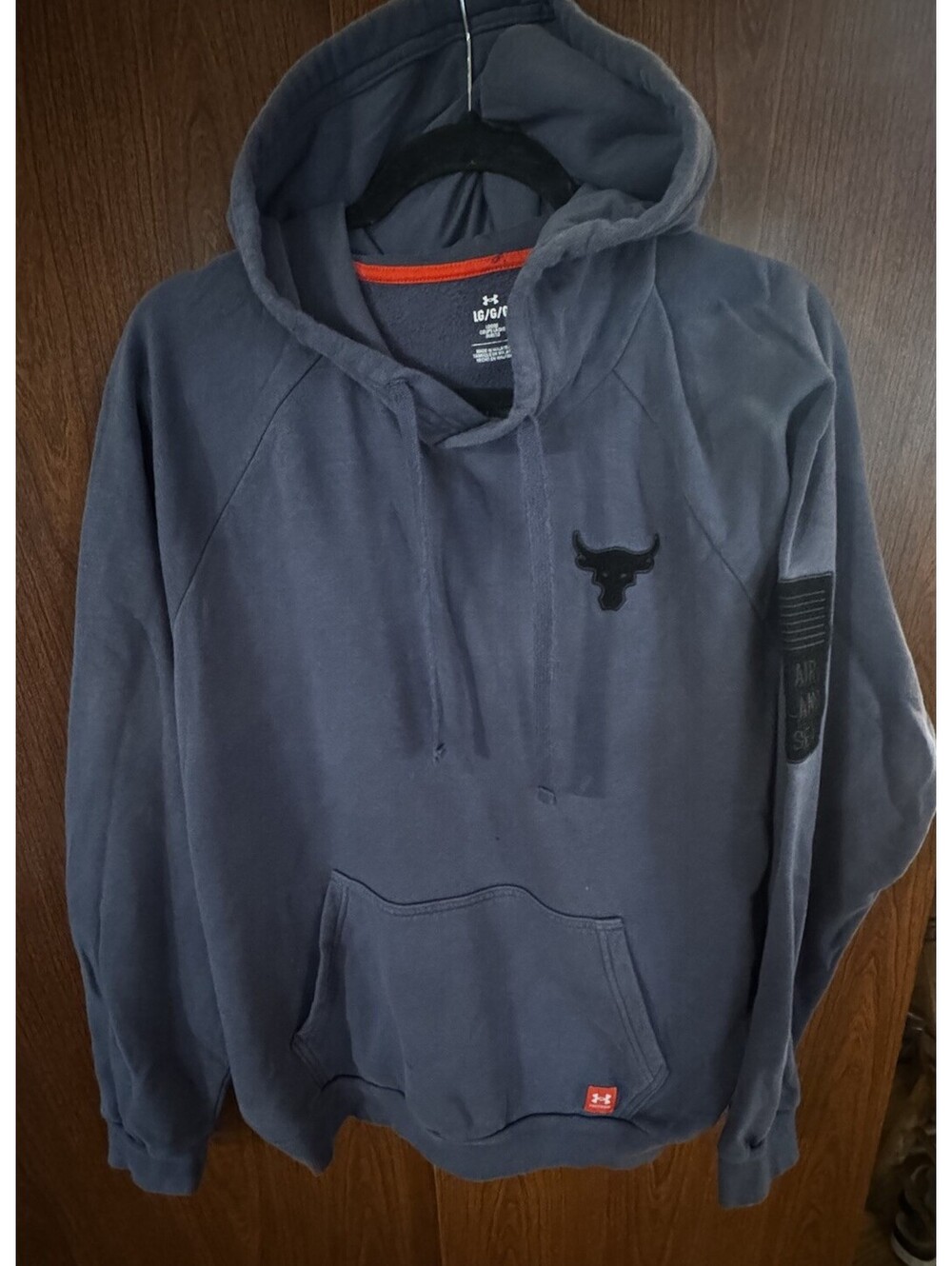 Under Armour Project Rock Freedom Hoodie Men’s L Blue Bull USA 1373582